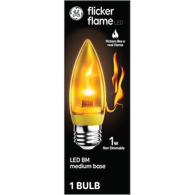 GE Flame Bulb 1-Watt EQ B11 Warm Candle Light Candle Bulb LED Light Bulb in the Decorative Light Bulbs department at Lowes.com Warm Candle, Led Decorative Lights, Indoor Chandelier, Light Bulb Candle, Decorative Light Bulbs, Yard Lights, Flickering Lights, Gas Lights, Flickering Candles