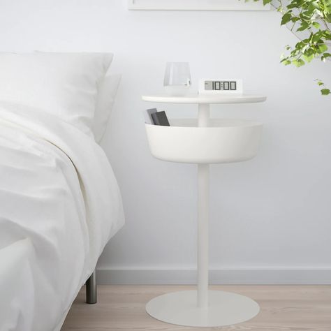 LIERSKOGEN Nightstand - white - IKEA Small Night Stand, Bedside Table Ikea, Small Nightstand, White Bedside Table, White Nightstand, Reading Chair, Daughters Room, Simple Table, Side And End Tables