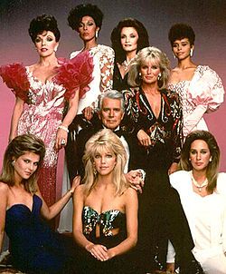 Dynasty is an American prime time television soap opera that aired on ABC from January 12, 1981 to May 1989. Pamela Bellwood, Dynasty Tv Show, Style Année 80, Diahann Carroll, Linda Evans, Heather Locklear, Jennifer Beals, 80s Tv, Melanie Griffith