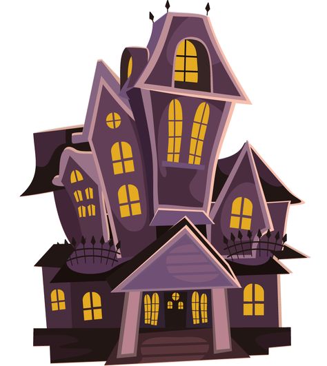 Festa Hotel Transylvania, Haunted House Clipart, Castle Cartoon, Scary Haunted House, Casa Halloween, Halloween Crafts Preschool, House Cartoon, Creepy Houses, House Clipart