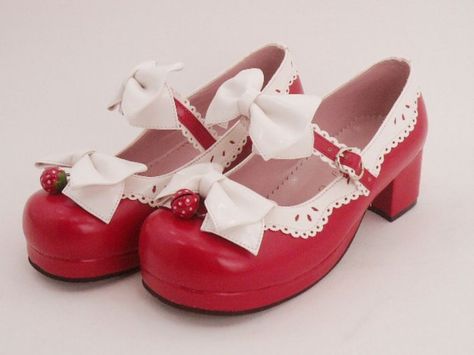 Sweet Red PU Bowknots Lolita Shoes Aesthetic Shoes, Jane Shoes, Really Cute Outfits, Pretty Shoes, Lolita Dress, Red Shoes, Lolita Fashion, Kawaii Fashion, Shoe Sale