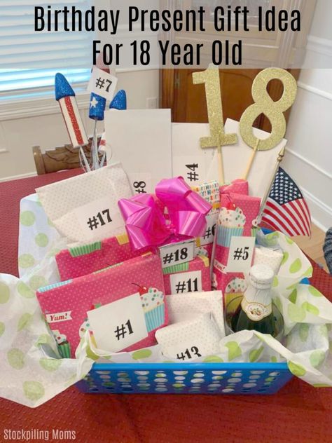 Giving 18 birthday gifts that represent the official journey to "adulthood" was the perfect gift for an 18 year old. 18th Birthday Basket Guys, Countdown To 18th Birthday, 18th Birthday Money Gift Ideas, 18th Birthday Gift Basket, 18th Birthday For Boys, 18th Birthday Present Ideas, 18th Birthday Gifts For Boys, Gifts For 18th Birthday, 18th Birthday Gifts For Girls