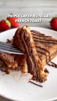 Nutella French Toast, Idee Pasto, Sweet Dishes Recipes, Quick Recipes Snacks, Yummy Comfort Food, Läcker Mat, Easy Baking Recipes Desserts, Easy Snack Recipes, حلويات صحية