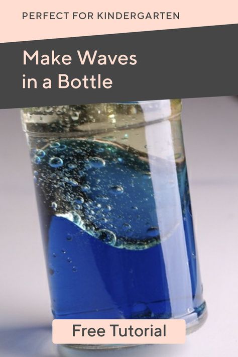 Make Waves in a Bottle - How do waves work? Make an ocean in a bottle to show the effects of waves and demonstrate energy in motion. When you move the bottle, you’ll see energy move through the water to make waves, just like it does in the deep blue sea. #science #craftsforkids #scienceforkids Wave In A Bottle, Experiments To Do With Kids, Ocean In A Bottle, Earth Science Projects, Energy In Motion, Elementary Science Classroom, Everyday Science, Good Craft, Simple Science