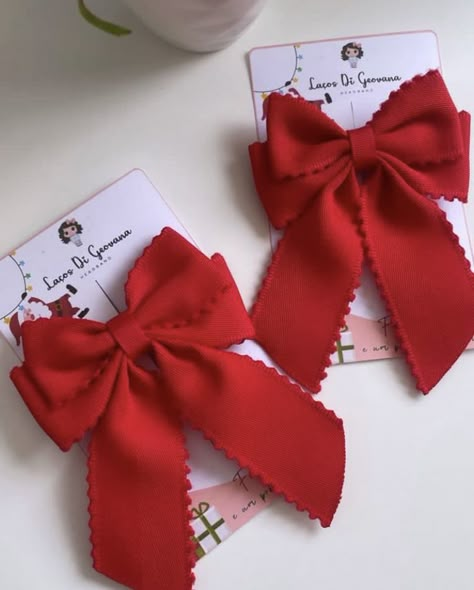 Diy Hair Bows, Diy Hair Accessories, Bow Clips, Red Bow, Bow Hair Clips, Diy Hairstyles, Girl Hairstyles