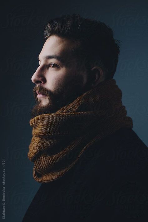 Portrait of a bearded man by Stalman & Boniecka #portraitphotography Low Key Portraits, Male Portrait Poses, Dj Photography, Portrait Photography Tips, Studio Portrait Photography, Portrait Photography Men, Man Photography, Bearded Man, Men Photography