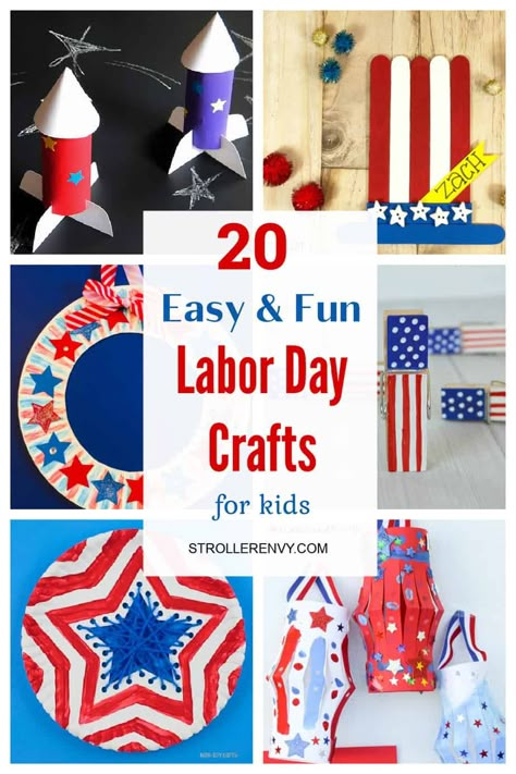 Labor Day Homeschool Lesson, Labor Day Crafts For Kids Toddlers, Labor Day Kids Activities, Labor Day Art For Toddlers, Labor Day Lessons For Kids, Labor Day Theme Preschool, Labor Day Homeschool Activities, Labor Day Activities For Toddlers, Labor Day School Activities