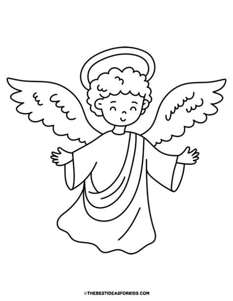 angel coloring page Guardian Angel Coloring Page, Drawing Ideas Angel, Angel Coloring Pages Free Printable, Angels Coloring Pages, Angel Printable, Nativity Characters, Jesus In A Manger, Nativity Coloring Pages, Angel Coloring Pages