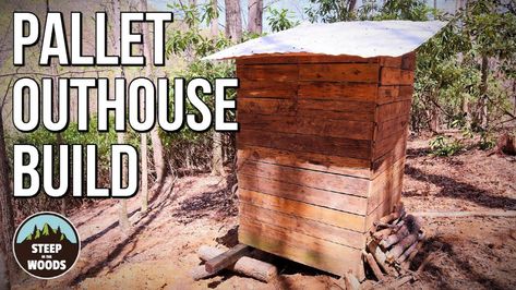 15 Free Outhouse Plans To Build an Outhouse Cheaply Outhouse Plans How To Build, Pallet Outhouse, Diy Outhouse Plans, Build An Outhouse, How To Build An Outhouse, Diy Outhouse, Building An Outhouse, Outhouse Plans, Believe Sign