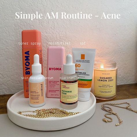 Acne Skincare Routine Products, Byoma Skincare Aesthetic, Cocokind Skincare, Byoma Skincare, Am Routine, Top Rated Skin Care Products, Skincare Aesthetics, Skincare For Acne, Acne Products