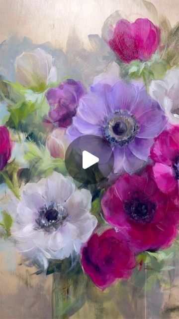 Alissa Kari, Anemone Flower, Painting Art Lesson, Acrylic On Wood, School Art Projects, Small Details, Art Lesson, Small Detail, School Art