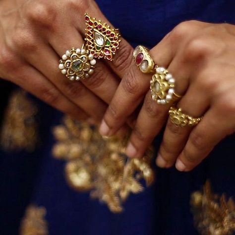 A Complete Guide To All The Pin-Worthy Images From The Sabyasachi Spring-Summer Collection 2016! | WedMeGood Indian Finger Rings, Digital Wedding Invitations Design, Sabyasachi Mukherjee, Indian Bridal Sarees, Gold Ring Designs, Gold Earrings Designs, Feb 4, Finger Rings, I Love Jewelry