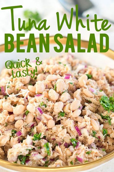 Tuna White Bean Salad, Tuna White Bean, White Beans Recipe, Salad With Tuna, White Bean Recipes, White Bean Salad, Recipe Salad, Bean Salad Recipes, Healthy Food Facts