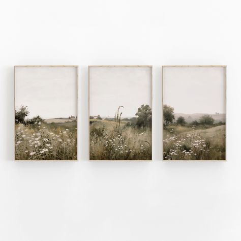 Modern Farmhouse Canvas Art, Modern Country Wall Decor, Neutral Paintings Canvas, Gallery Wall Neutral, Neutral Paintings, Interiors 2023, Modern Farmhouse Art, Farmhouse Artwork, Diy Farmhouse Ideas