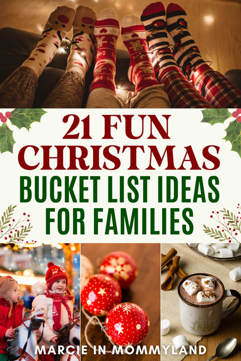 🎄🎅 Looking to make this holiday season extra special? Discover our list of 21 fun Christmas bucket list activities for families! From creating your own Christmas bucket list printable to enjoying festive winter bucket list adventures, we've got ideas that will bring joy to kids and adults alike. Whether it's Christmas activities for toddlers or exciting outings for the whole family, these bucket list ideas will help you create unforgettable memories. Christmas Kids Bucket List, Fun Christmas Stuff To Do With Kids, Christmas Time Bucket List, Christmas Fun Ideas Families, Winter Holiday Traditions, Xmas Activities For Family, Christmas Fun List, Christmas Fun Activities Families, Toddler Christmas Bucket List