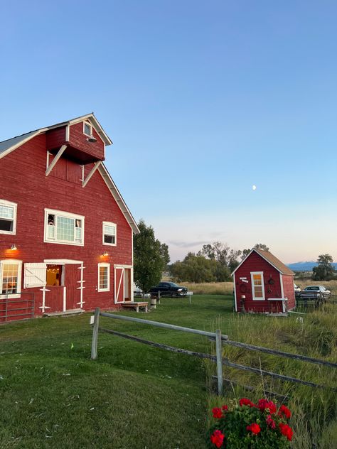 #barn #montana #aesthetic #sunset #cowboy #boots #wedding #view #nature #red Montana Town Aesthetic, Montana Travel Aesthetic, Montana Life Aesthetic, Small Town Country Aesthetic, Country Aesthetic House, Country Asthetic Photos, Western Aesthetic Home, Cowboy Boot Aesthetic, Vintage Country Aesthetic