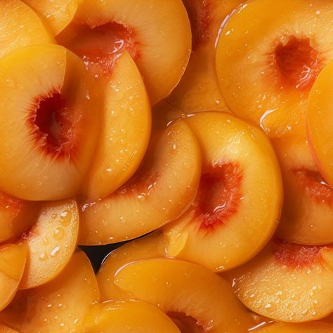 "Introducing \"Just Peachy seamless tile download, a digital celebration. ✨ Dive into the mesmerizing world of peach fruit, beautifully captured in high-resolution detail, perfect for adding a touch of nature to your digital creations. This seamless tile offers a close-up view of delicious peaches in syrup, showcasing their organic textures and smooth curves. It's not just a tile; it's a visual delight that brings the essence of nature to any digital canvas. Check out other fruity designs here: https://oneonionfactory.etsy.com If you ❤️ this design, you'll receive a special discount for future purchases via email! 🎁  Hey.. this image is also available as gift wrap. Check it out here: https://oneonionfactory.etsy.com/listing/1661018426/just-peachy-premium-gift-wrap-decorative This image is Juicy Peach Aesthetic, Peaches And Cream Aesthetic, Fruit Close Up, Yellowish Orange Aesthetic, Peach Aesthetic Fruit, Orange Peach Aesthetic, Peach Fruit Aesthetic, Peaches Aesthetic, Peaches In Syrup