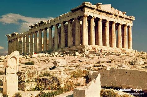 Ancient Greece Temple, Pantheon Greece, Parthenon Photography, Greek Plates, Greek Acropolis, Greece Temple, Ancient Buildings Architecture, Parthenon Greece, Greek Parthenon