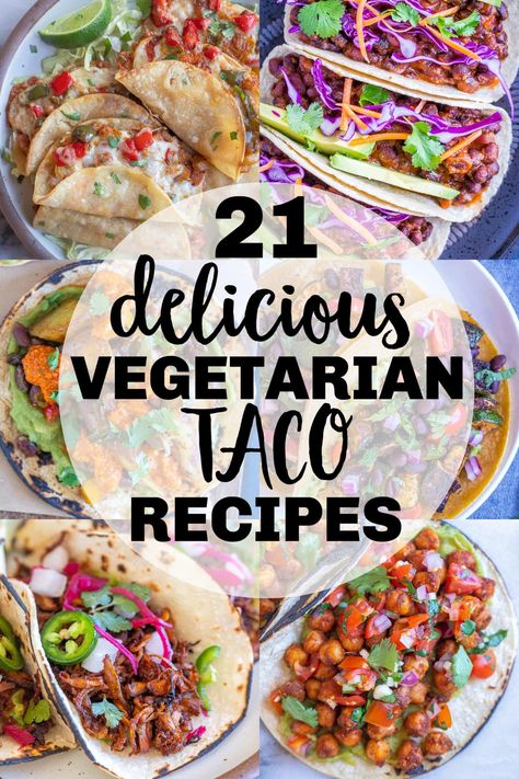 Vegetarian Taco Recipes, Veggie Tacos Recipes, Veg Tacos, Meatless Taco, Taco Recipes Mexican, Vegetarian Tacos Recipes, Vegan Tacos Recipes, Vegetarian Mexican Recipes, Vegetarian Taco