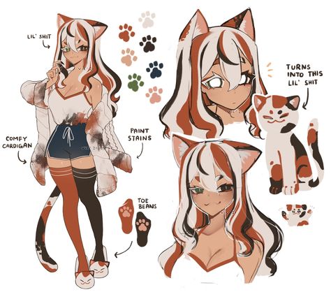 Fox Character, Hybrid Cat, Anime Artist, Hybrid Art, Cat Character, Drawing Tablet, Arte Sketchbook, Background Music, Creature Concept Art