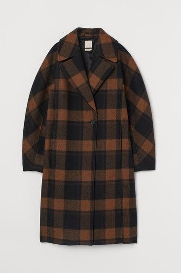 Brown Plaid Coat, Fitted Coat, Wardrobe Edit, Plaid Coat, Wool Blend Coat, Brown Plaid, Black Plaid, Black Friday Sale, Fashion Company