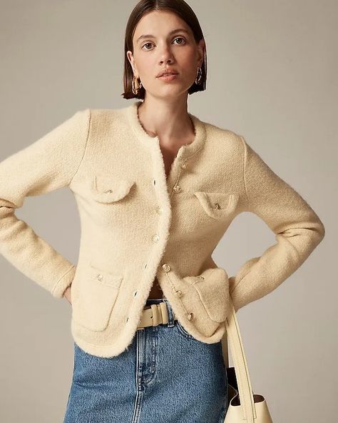 These 30 J.Crew Labor Day Sale Finds Are as Chic as It Gets | Who What Wear Fall Color Trend, Lady Jacket, Labor Day Sale, Jcrew Collection, Jcrew Sweater, Cream Yellow, Textured Sweater, J Crew Men, Soft Summer