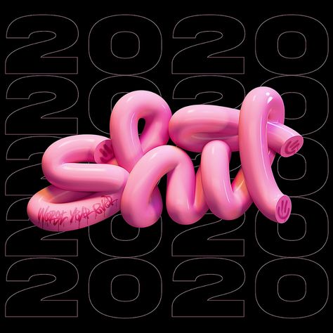 3d Typography, Candy Typography, Mat Voyce, Chrome Typography, Experimental Type, Designing Clothes, 3d Type, Typography Illustration, Plakat Design