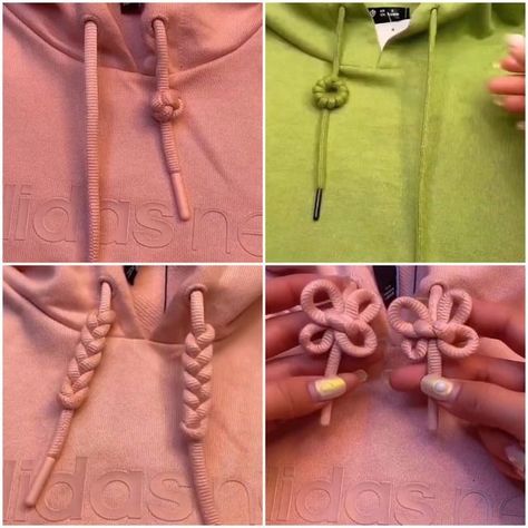 Learn how to tie sweater strings in simple steps! | sweater | Learn how to tie sweater strings in simple steps! | By Lilyon How To Tie Your Sweater Strings, Sweater String Tieing, How To Tie Sweater Strings, Shoe Laces Tying Techniques Step By Step, Different Prom Dresses, Dough Ideas, Fun Worksheets For Kids, How To Tie Shoes, Knots Diy