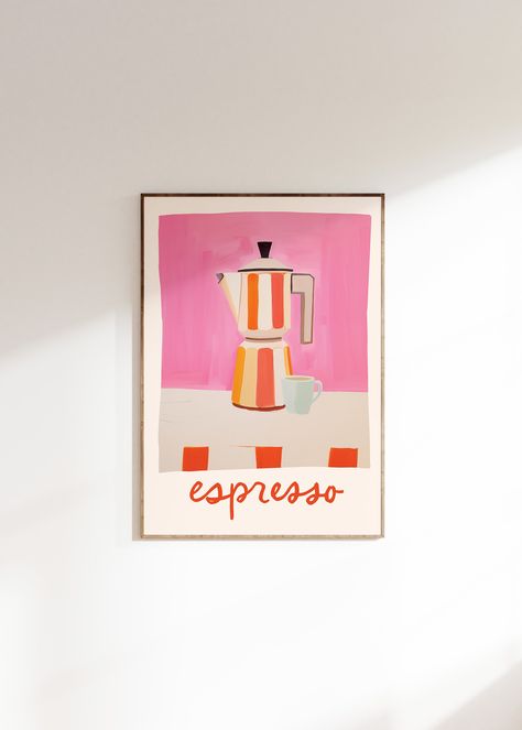 Coffee Pot Art, Italian Prints, Espresso Art, Poster Cafe, Kitchen Printables, Kitchen Wall Art Printables, Pot Wall, Poster Coffee, Coffee Art Print