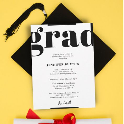 Grad Modern Check Black And White Graduation Party Invitation #zazzle #weddinginvitations #birthdayinvitations #babyshowerinvitations #zazzleinvitations #monogram #businesscards #graduation #homedecor Black And White Graduation Party, Chic Graduation Party, White Graduation Party, Graduation Invitation Design, Graduation Dinner, Short Instagram Quotes, Graduation Party Planning, Graduation Invitations Template, Graduation Party Invitation