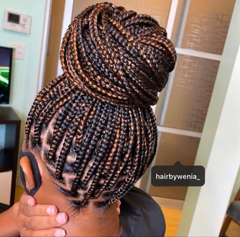 Box Braids In A Bun Black Women, Not Less Box Braids, Knotless Braids For Black Women, Braids Color Ideas, Braid Color Ideas, Braids Color, Colored Box Braids, Colored Braids, African Hair Braiding Styles