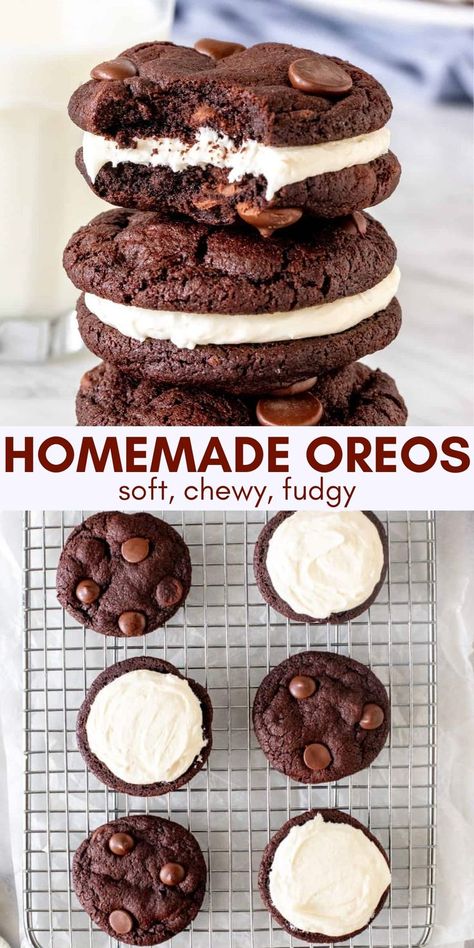 Homemade Oreos From Scratch, Homeade Oreos, Oreo Cream Filling Recipe, Shelf Cooking, Cream Filling Recipe, Homemade Oreo Cookies, Homemade Oreos, Oreo Cookie Recipes, Baby Moses