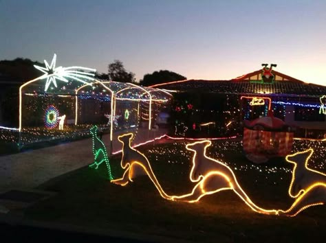 Australian Christmas Led Outdoor Christmas Decorations, December Bucket List, Australian Childhood, Oregon Christmas, Outdoor Christmas Light Displays, Teenager Aesthetic, Christmas Australia, Cool Christmas Lights, Brookings Oregon