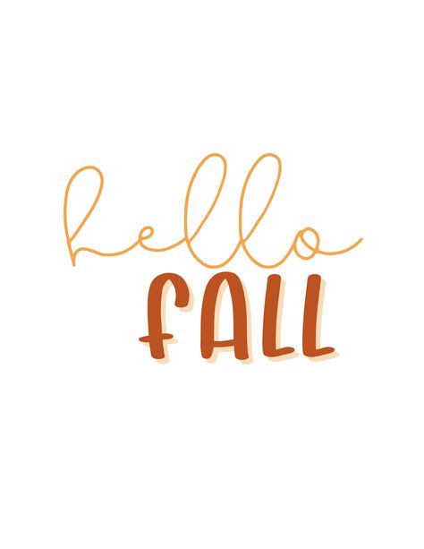 hello fall | digital download **Print this out on your own in minutes! Frame and hang anywhere! Use on social media!  Enjoy the glorious brown and gold fall colors to get in the season. Hello Fall Background, Hello Fall Asthetic, Hello Fall Painting, Hello Fall Shirt, Fall Astethic, Projector Ideas, Hello Fall Picture Frame, November Vibes, Fall Bunting