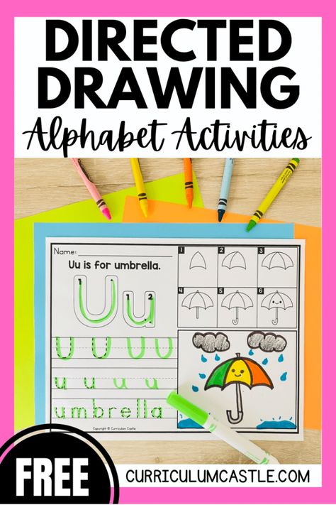 FREE sample pages of directed drawing alphabet activities. Try our step by step drawing activities for letters A-Z. Includes 3 differentiated versions. Alphabet Directed Drawing Free, Alphabet Directed Drawing, Letter Kindergarten Activities, Letter H Activities For Kindergarten, Kindergarten Alphabet Activities, Writing Activities For Kindergarten, Cursive Activities, Drawing Kindergarten, Abc Bootcamp