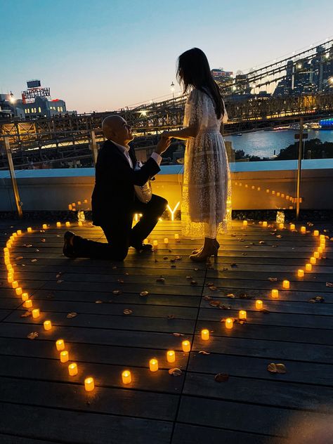 NYC rooftop proposal #brookyln #60waterst Roof Proposal, Rooftop Proposal, Dream Proposal, Roof Tops, Nyc Rooftop, Cosmetics Bag, Rooftop Terrace, Rooftops, The Dream