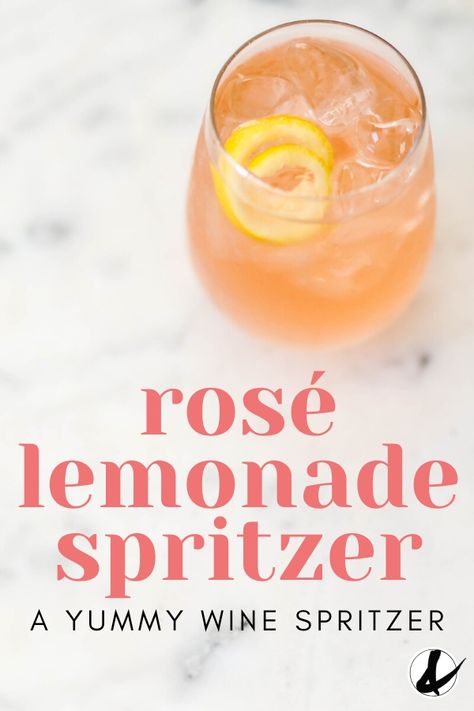 Wine Pitcher Drinks, Wine Spritzers Recipe Summer, Spring Spritzer Cocktail, Rose Cocktail Recipes Easy, Rose Mixed Drink, Rose Spritzer Recipe, Easy Spritzer Drinks, Rose Drinks Cocktails, Summer Spritzer Cocktails