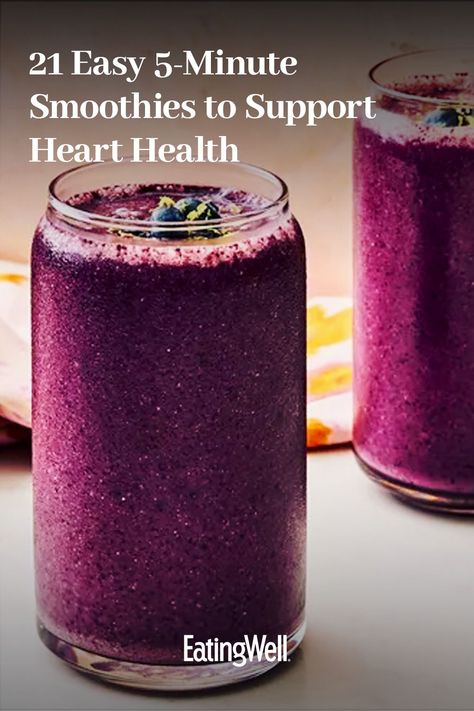 These quick, easy and flavorful smoothies are ready in just 5 minutes and are made low in sodium and saturated fat to help support a healthy heart. Try our Ultimate Healthy Breakfast Smoothie or our Anti-Inflammatory Lemon-Blueberry Smoothie for something that’s quick, easy and helps you feel your best. Foods Low In Saturated Fats, Heart Health Smoothies, Best Smoothies For Gut Health, Smoothies For Heart Health, Low Sodium Smoothies, Heart Healthy Drinks, Healthy Low Calorie Smoothies, Smoothies For Kidney Health, Low Cholesterol Smoothie Recipes