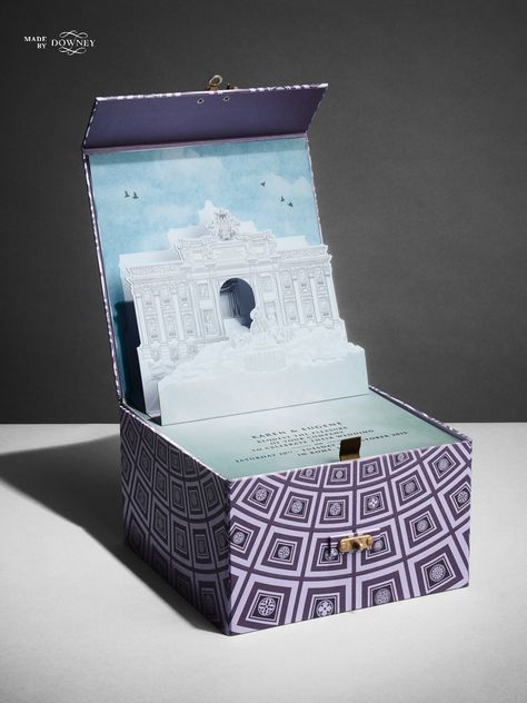 Wedding Presentation, Italian Wedding Invitations, Pr Kit, Pop Up Invitation, Unique Wedding Invitation, The Sistine Chapel, Luxury Packaging Design, Vitrine Miniature, Paper Engineering