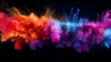 Realistic colorful mixed rainbow powder explosion Holi Pictures, Powder Explosion, Holi Photo, Premium Photo, High Quality Images, Rainbow, Stock Photos, Color