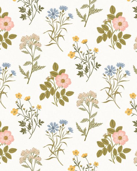 I had fun creating this simple pattern using the various floral elements featuring in my last reel. I love this soft color palette!… | Instagram Random Floral Pattern, Color Palette Instagram, Vintage Floral Pattern Design, Sketches Watercolor, Simple Floral Pattern, Soft Color Palette, Pattern Elements, Surface Pattern Design Inspiration, Grandma's Garden