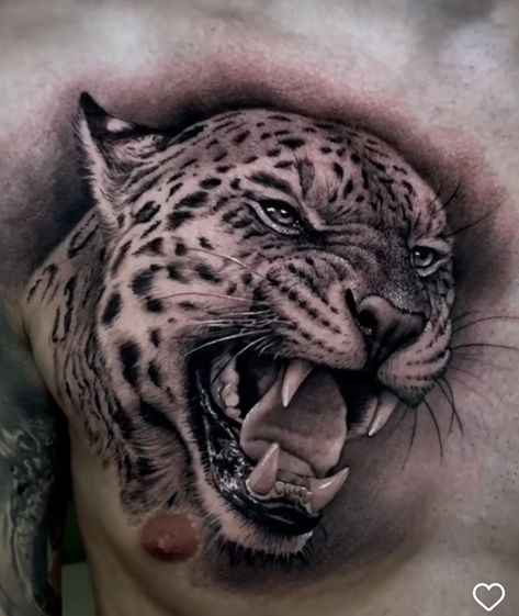 Bird Face Tattoo, Jaguar Chest Tattoo, Tattoo Sleeve Girl, Bird Tattoo Neck, Cheetah Tattoo, Tiger Tattoo Sleeve, Big Cat Tattoo, Jaguar Tattoo, Tattoo Tiger