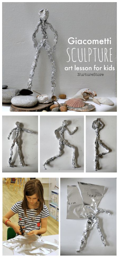 Giacometti Sculpture, Giacometti Art, Jaket Crochet, Art Lesson Plan, Easy Art Lessons, Classe D'art, Sculpture Art Projects, Easy Sculpture, Art Project For Kids