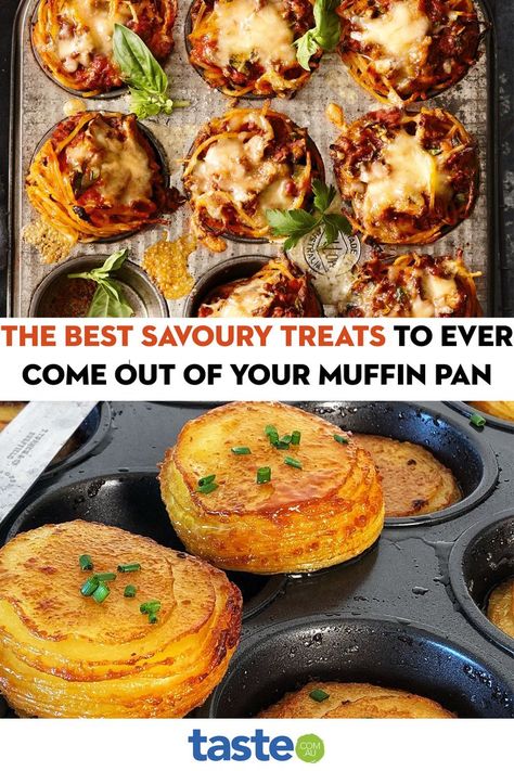 Melted Onions In Muffin Pan, Muffin Tray Snacks, Savory Muffin Tin Recipes, Muffin Pan Dinner Ideas, Silicone Muffin Pan Recipes, Savoury Brownies, Cast Iron Muffin Pan Recipes, Quick Savoury Snacks, Silicone Mini Muffin Pan Recipes