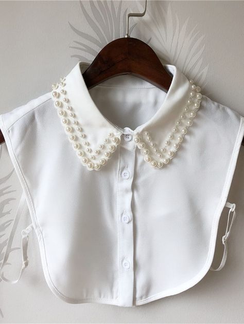 White    Polyester Plain Half Shirt Dickey Collar Embellished   Women Accessories Women Accessories, Dickey Collar, Cute Fit, Shirt Collar, Chiffon, Collar, Free Shipping, White