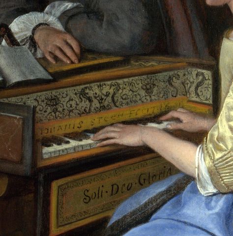 Jan Steen - A Young Woman playing a Harpsichord to a Young Man    Detail Tumblr, Classical Music Playlist, Best Classical Music, Piano Sheet Music Classical, Early Music, Baroque Painting, Classical Piano, Dutch Golden Age, Heart Photo