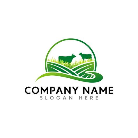 Creative Modern Agricultural Firm Vector Logo Design Vector Logo For Business And Company Identity Grass Animals, Agriculture Background, Farm Logo Design, Agriculture Logo, Company Identity, Food Logo Design, Farm Logo, Hand Drawn Logo, Web Graphic Design