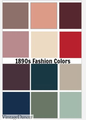 Victorian Palette Color, 1900s Color Palette, Victorian Interior Color Palette, 1800 Color Palette, Victorian Era Color Palette, 1890 House Interior, 1890s Combinations, Edwardian Colours, 1890s Menswear