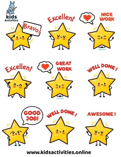 Free!- Printable Star Reward Stickers ⋆ Kids Activities Star Rewards Free Printable, Reward Sticker Chart Free Printable, Reward Stickers Printables, School Stickers Free Printable, Class Reward Ideas, Star Chart For Kids, Rewards For Kids, Cat Crafts Preschool, Sticker Chart Printable