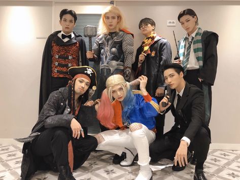 #ateez #halloween #2019 #kpop Ateez Ot8 Funny, Ateez Funny Group Photo, Dibujos Toy Story, Pirate Kids, Jeong Yun-ho, Park Seong-hwa, Woo Young, Kim Hongjoong, Group Photos